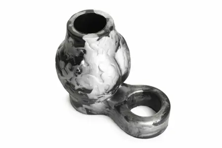 XR Brands Night Prowler Silicone Support Ring with Ball Stretcher, Gray