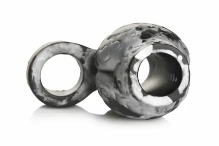 XR Brands Night Prowler Silicone Support Ring with Ball Stretcher, Gray