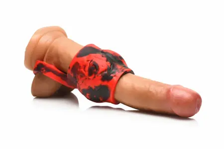 XR Brands Hell Hound Silicone Ball Stretcher Sleeve Red 68.6mm