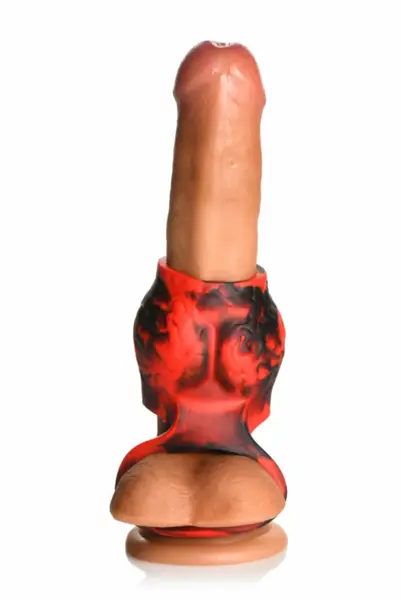 XR Brands Hell Hound Silicone Ball Stretcher Sleeve Red 68.6mm