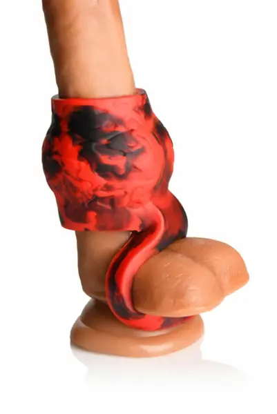 XR Brands Hell Hound Silicone Ball Stretcher Sleeve Red 68.6mm