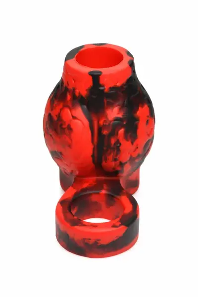 XR Brands Hell Hound Silicone Red Ball Ring & Stretcher, 88.9 mm