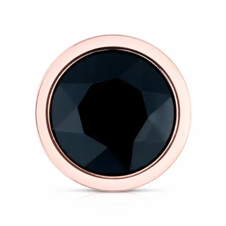 Rosy Gold Metal Plug Set 3 Sizes - Rose Gold, Black Crystal Base