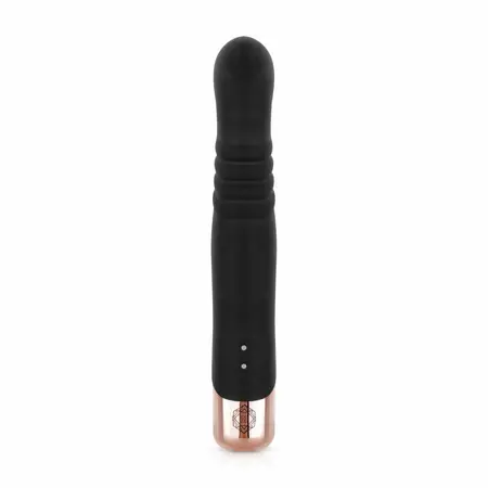 Rosy Gold Rabbit Vibrator Thrusting System Black 13cm USB Rechargeable