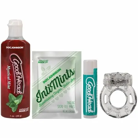 GoodHead Suck It комплект за орален секс с мента и вибриращ пръстен