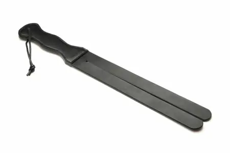 XR Brands Scottish Tawse Black - Vegan Leather Impact Tool, 45 cm