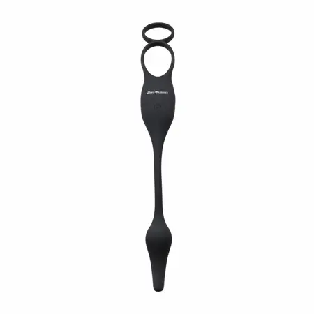 Evolved Novelties Plug & Tug Black Dual Stimulation Silicone System