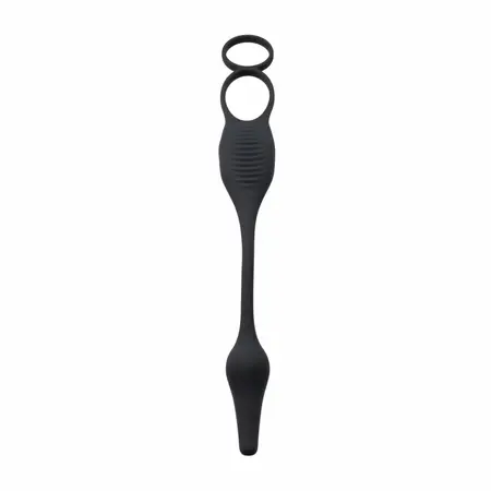 Evolved Novelties Plug & Tug Black Dual Stimulation Silicone System