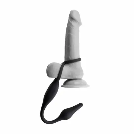 Evolved Novelties Plug & Tug Black Dual Stimulation Silicone System