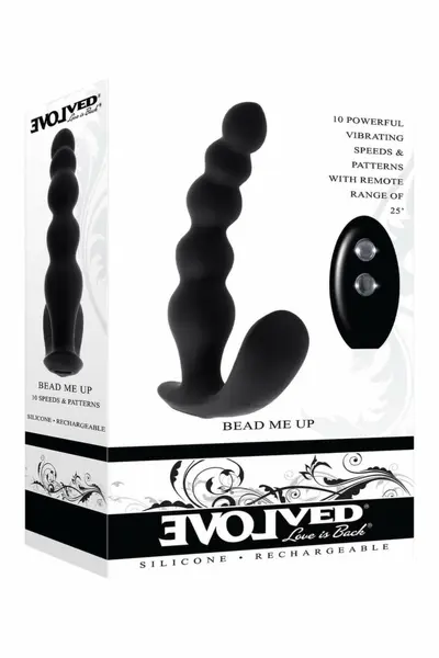 EVOLVED BEAD ME UP Flexible Silicone Beaded Intimate Device, Remote
