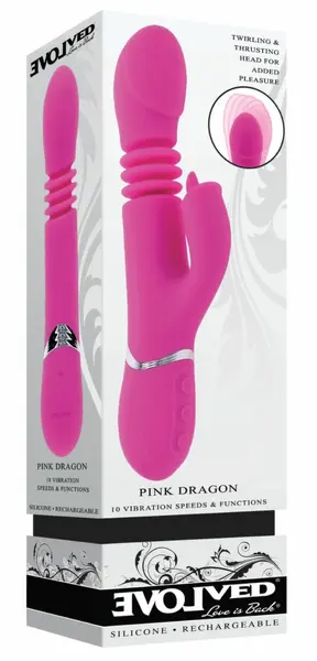 Evolved Novelties Pink Dragon Multi-Function Vibrating Intimate Device Pink