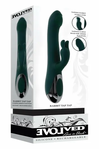 EVOLVED Rabbit Tap Tap Dual-Action Silicone Intimate Machine, 24.9 cm