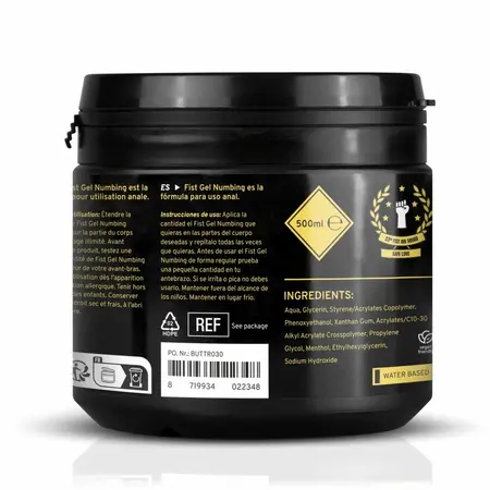 BUTTR Fisting Gel Numbing 500ml - Long-Lasting Comfort Formula