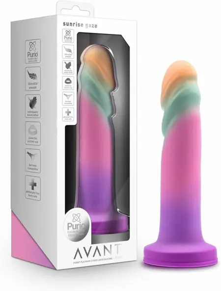 Blush Avant Sunrise Gaze Model, 19 cm, Liquid Silicone, Suction Cup, Multicolor