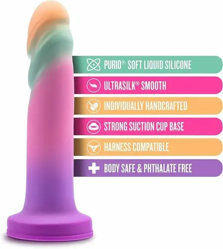 Blush Avant Sunrise Gaze Model, 19 cm, Liquid Silicone, Suction Cup, Multicolor