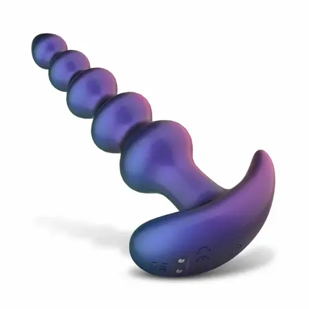 Hueman Galaxy Force Remote-Controlled Vibrating Beaded Plug Black