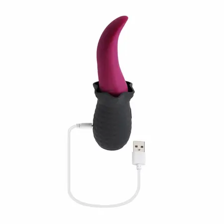 Evolved Tongue Teaser Silicone Vibrating Device Waterproof USB Pink