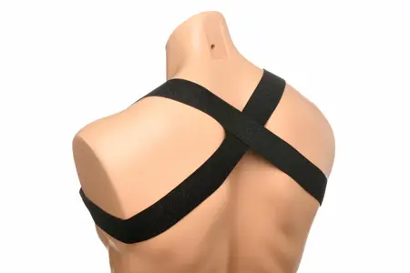 XR Brands Chest Harness & Arm Bands Black Adjustable Set 89-102cm