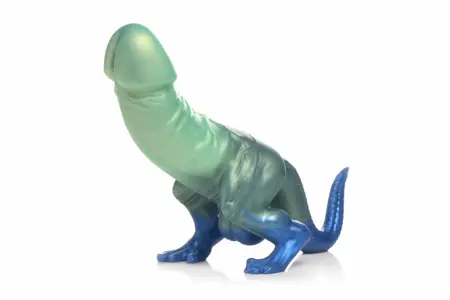 XR Brands Jurassic Series Silicone Prehistoric Model Green-Blue L