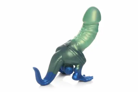 XR Brands Jurassic Series Silicone Prehistoric Model Green-Blue L