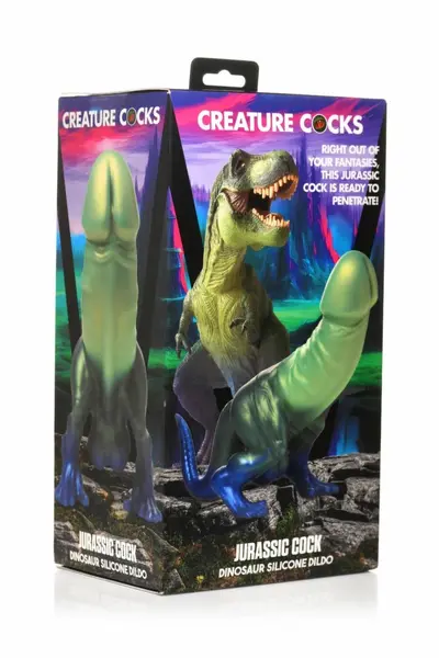 XR Brands Jurassic Series Silicone Prehistoric Model Green-Blue L