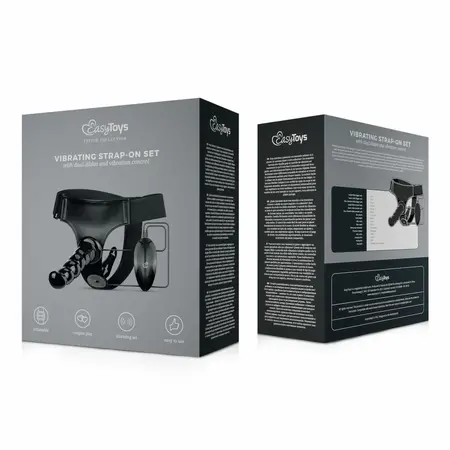 Fetish Collection Vibrating Strap-On System Black Adjustable Set