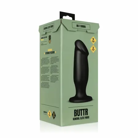 BUTTR AH-1 Cobra Intimate Plug PVC Black 15 cm with Secure Base