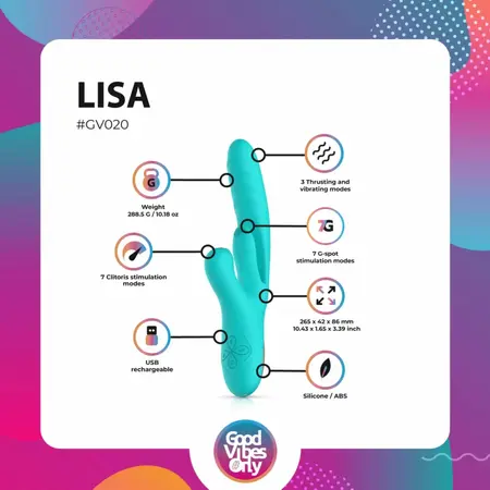 Good Vibes Only Lisa Dual-Action Thrusting Stimulator Pink Silicone
