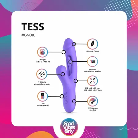 Tess силиконов вибратор зайче с два мотора, розов