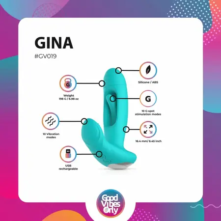 Good Vibes Only Gina G-spot Flapping Vibrator, 10 Modes, Pink