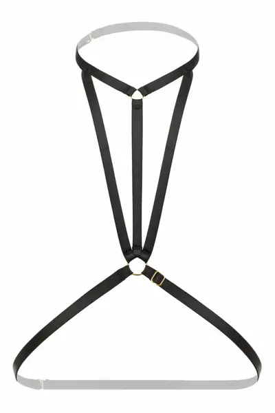 Obsessive Strappy Harness Bralette Black - Adjustable Elastic Fashion Accessory