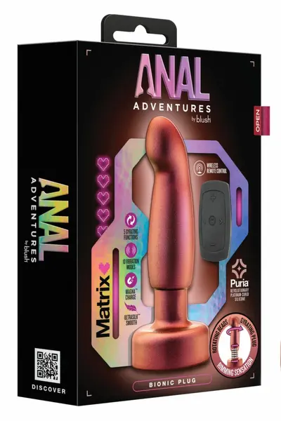 Blush Novelties Anal Adventures Matrix Bionic Plug Remote Copper