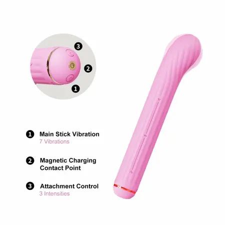 Magic Stick S1 модулен водоустойчив стимулатор, розов