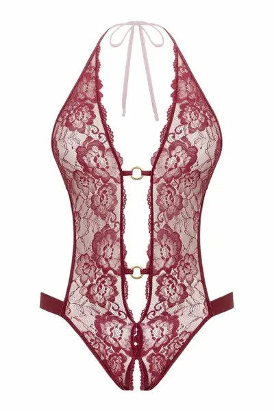 Christine Body Basic Instinct Lace Bodysuit Gold Details S/M