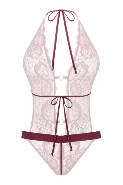 Christine Body Basic Instinct Lace Bodysuit Gold Details S/M