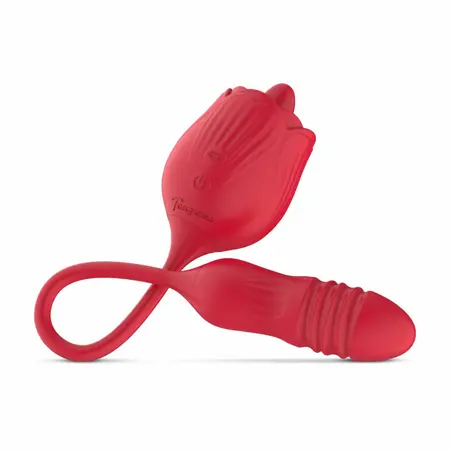 Teazers Rose Multifunctional Vibrator with Thrusting and Licking System Pink