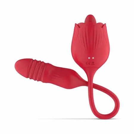 Teazers Rose Multifunctional Vibrator with Thrusting and Licking System Pink