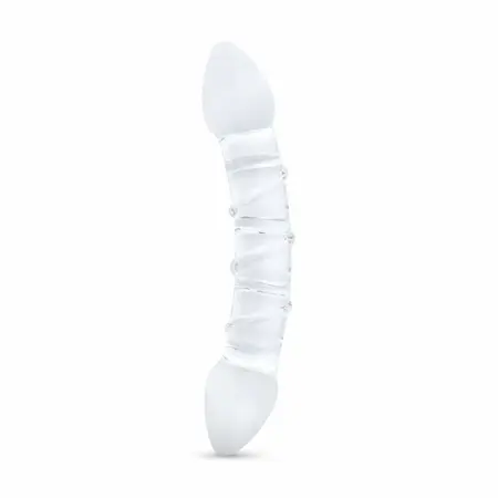 Gildo No. 31 Double-Ended Glass Intimate Massager, Curved, Transparent