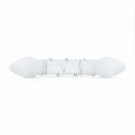 Gildo No. 31 Double-Ended Glass Intimate Massager, Curved, Transparent