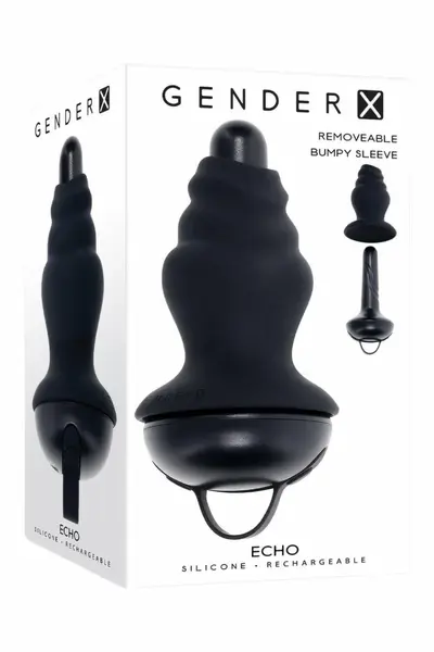 GENDER X ECHO Silicone Vibrating Device with Removable Sleeve 15.3cm