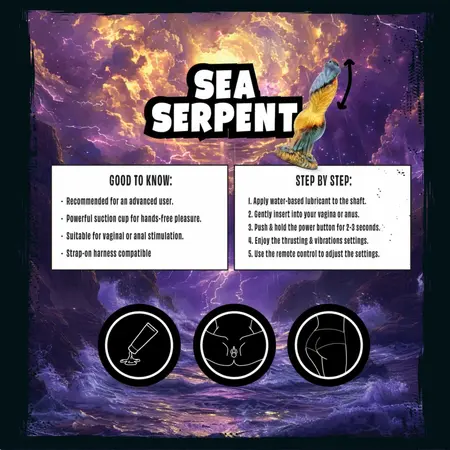 Mythical Mates Sea Serpent Large Thrusting Silicone Model, Suction Base