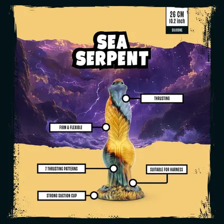 Mythical Mates Sea Serpent Large Thrusting Silicone Model, Suction Base