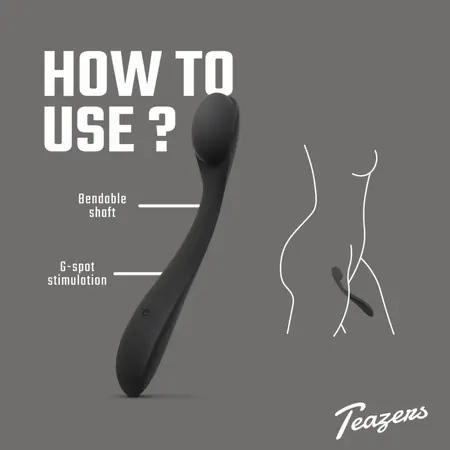 Teazers Flexible Curve Intimate Massager Waterproof 5 Modes Purple