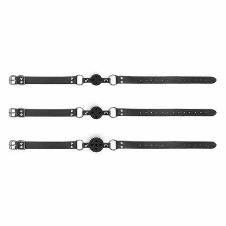 Bedroom Fantasies Adjustable Ball Gag Set 3-Pack Black - Breathable Design