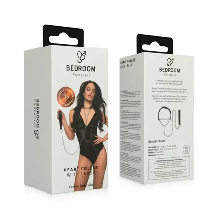 Bedroom Fantasies Silver Collar & Chain Set with Heart Accent