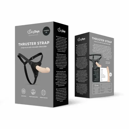 EasyToys Silicone Intimate Machine with Adjustable Harness Black 13cm