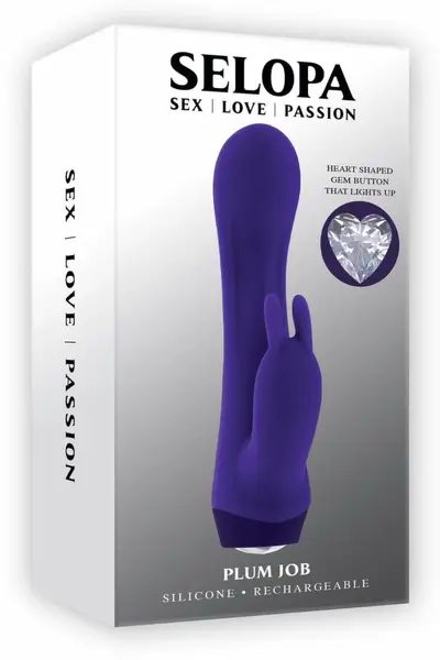 SELOPA PLUM JOB Rabbit Vibrator Dual Motor USB Rechargeable Purple 13.5cm