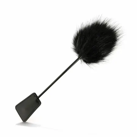 EasyToys 2-in-1 Black Dual-Ended Feather Tickler & Whip 39 cm