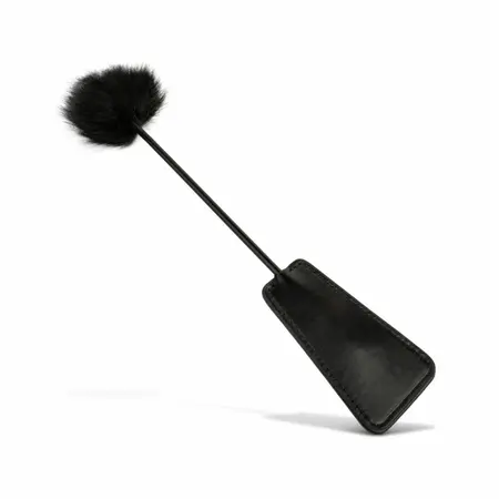EasyToys 2-in-1 Black Dual-Ended Feather Tickler & Whip 39 cm