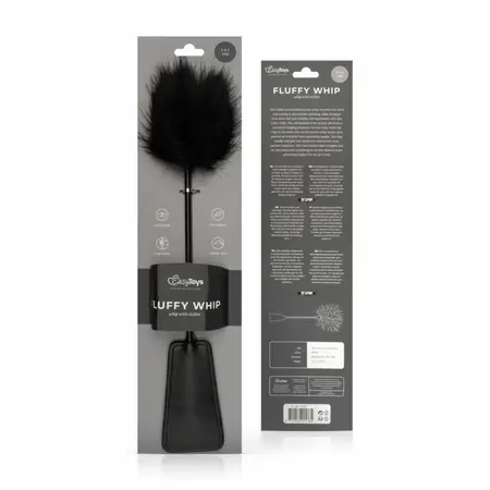 EasyToys 2-in-1 Black Dual-Ended Feather Tickler & Whip 39 cm